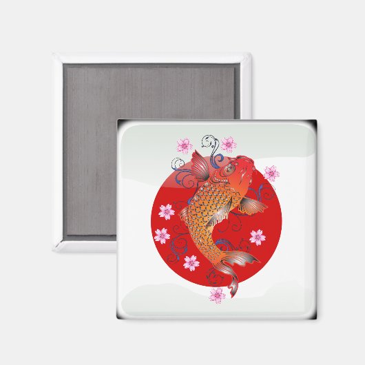 光沢日本の旗 マグネット (正面/裏面)