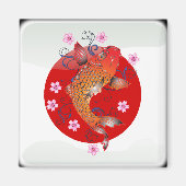 光沢日本の旗 マグネット (正面)