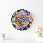 光沢美しいユニークバラアートドリーム ラージ壁時計 (ホーム)