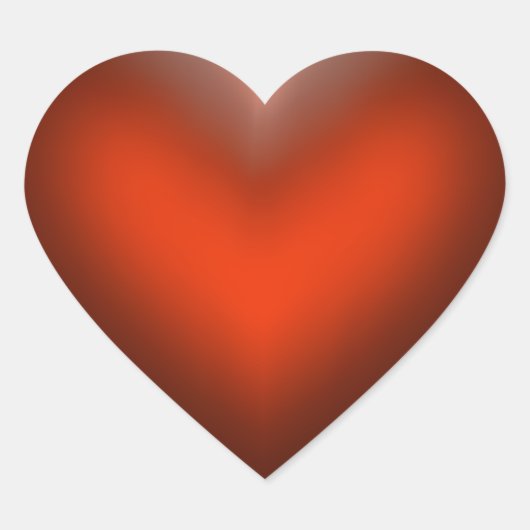 光沢赤いハート ハートシール (正面)
