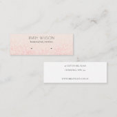 光沢赤面ピンクグリッターテクスチャイヤリングディスプレイ スキニー名刺 (正面/裏面)