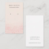 光沢赤面ピンクグリッターテクスチャイヤリングディスプレイ 名刺 (正面/裏面)