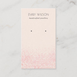 光沢赤面ピンクグリッターテクスチャイヤリングディスプレイ 名刺