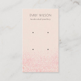 光沢赤面ピンクグリッターテクスチャイヤリングディスプレイ 名刺