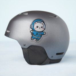 光沢透明 - かわいい宇宙飛行士猫 4x4 シール