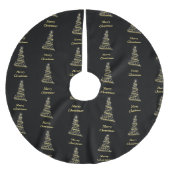 光沢金ゴールドクリスマスツリーブラック ブラッシュドポリエステルツリースカート (正面)