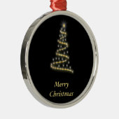 光沢金ゴールドクリスマスツリーブラック メタルオーナメント (右)