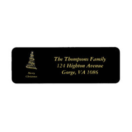 光沢金ゴールドクリスマスツリーブラック ラベル