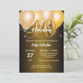 光沢金ゴールドバルーン素晴らしい40th誕生日パーティー 招待状 (スタンド正面)