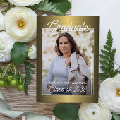 光沢金ゴールドミニマル卒業発表 ポストカード