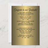 光沢金ゴールドミニマル卒業 案内状 (裏面)