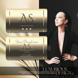 光沢金ゴールド光学きらめくダイヤモンドイニシャル 名刺