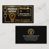 光沢金ゴールド電気電池回路 名刺 (正面/裏面)