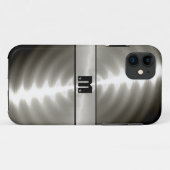 光沢銀ステンレス鋼金属9 Case-Mate iPhoneケース (裏面(横))