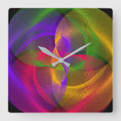 光沢鮮やか円幾何学壁時計 スクエア壁時計 (正面)