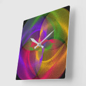 光沢鮮やか円幾何学壁時計 スクエア壁時計 (傾斜)