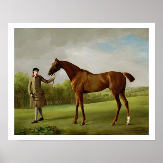 光沢、新郎によって保持, c.1760-62 (キャンバス上の油) ポスター (正面)