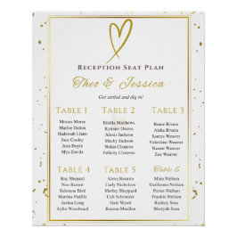 光沢We行う白と金ゴールドのシーティングプラン ポスター