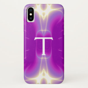 光波モノグラム紫バイオレットピンク iPhone X ケース