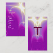 光波1抽象芸術モノグラム、紫 名刺 (正面/裏面)