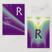 光波2モノグラム紫バイオレットホワイトピンク 名刺 (正面/裏面)