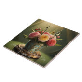 光淡い色のの中のピンク、黄色、サンゴのバラ タイル (側面)