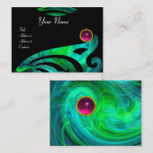 光渦アメジストピンク青緑ブラックイエロー 名刺 (正面/裏面)