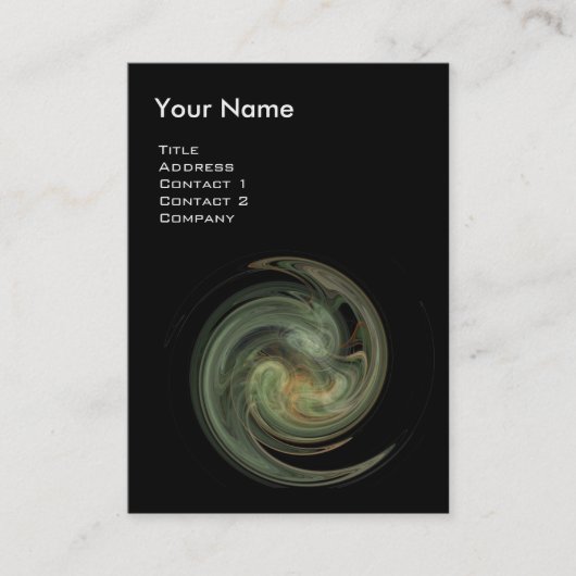 光渦モノグラム鮮やか黒灰色イエロー 名刺 (正面)