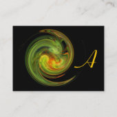 光渦モノグラム鮮やか黒黄緑色 名刺 (裏面)