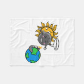 光爆弾!かわいいトータル太陽のエクリプス2024 フリースブランケット (正面(横))