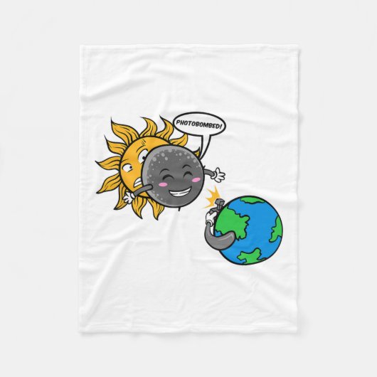光爆弾!かわいいトータル太陽のエクリプス2024 フリースブランケット (正面)