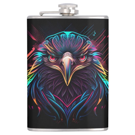 光白熱［赤熱］光を放つるネオンイーグル芸術的 フラスク (正面)