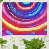 光白熱［赤熱］光を放つ渦 キッチンタオル (折り畳み)