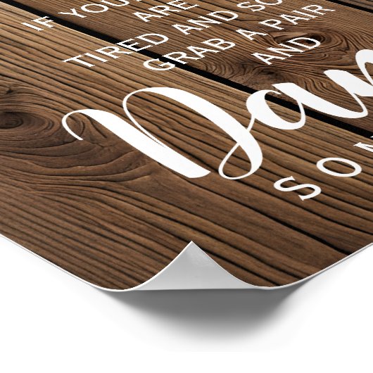 光素朴列のビーチサンダルの結婚サイン ポスター (角)