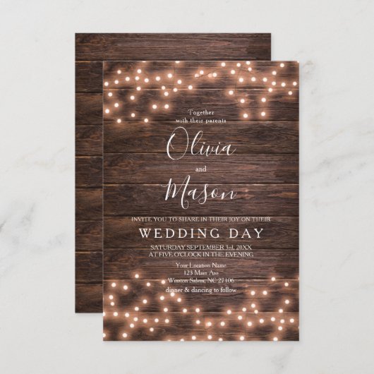 光素朴列の結婚カード 招待状 (正面/裏面)