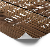 光素朴列オープンバー結婚標識 ポスター (角)