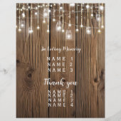 光素朴列パーティー/結婚式プログラム (裏面)