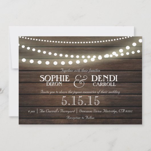 光素朴列結婚式招待状 招待状 (正面)