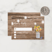 光素朴列 | Mason Jar Wedding RSVP ノートカード (正面/裏面インサイチュ)