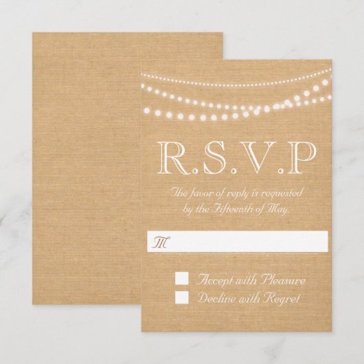 光素朴列RSVP 3.5" x 5" 出欠カード (正面/裏面)