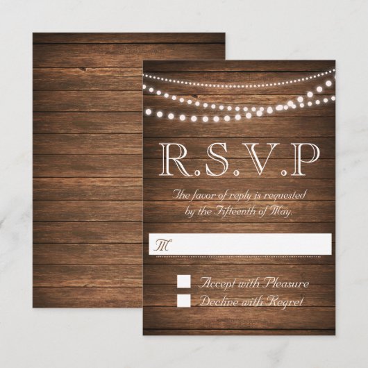 光素朴列RSVP 3.5" x 5" 出欠カード (正面/裏面)