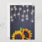 光素朴灯ひまわりネイビー結婚シャルボード 招待状 (裏面)