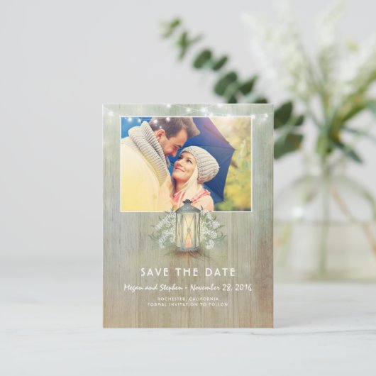 光素朴灯 – 鉄灯篭フォトデートを保存 案内ポストカード (スタンド正面)