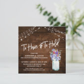 光素朴瓶に野生の花を保持する 招待状 (スタンド正面)