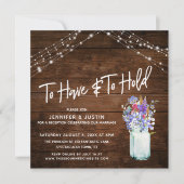 光素朴瓶に野生の花を保持する 招待状 (正面)