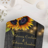 光素朴金ゴールドひまわり結婚の木 オールインワン招待状