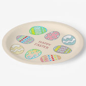 光絵を描シャンパンベージュのイースターエッグオンライトシャンパンベージュ ペーパープレート (アングル)