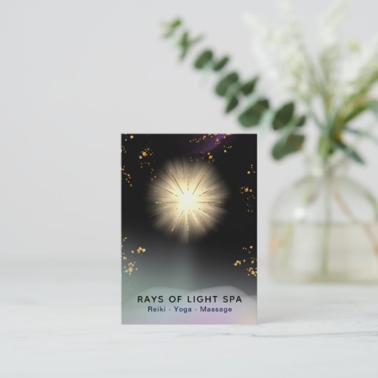 *~*光線が光のエネルギーを癒す 名刺 (スタンド正面)