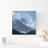 光線と雲 スクエア壁時計 (ホーム)