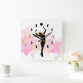 *~*光線の結晶宇宙金ゴールド黒女神 スクエア壁時計 (ホーム)